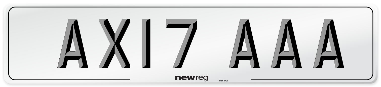 AX17 AAA Number Plate from New Reg